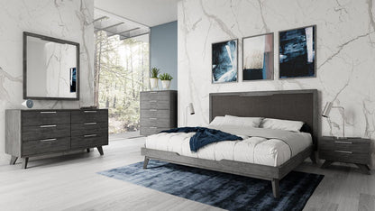 Soria Grey Wash Veneer Chest with 5 Drawers