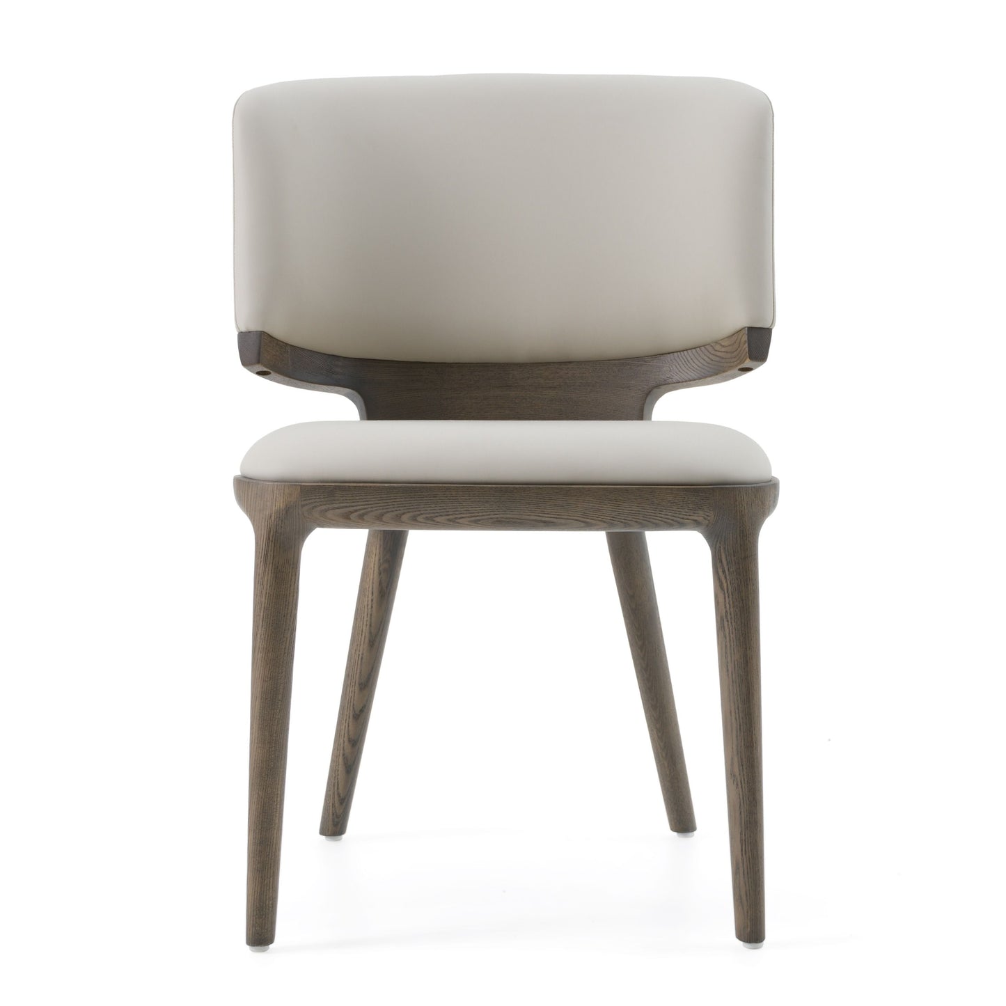 Modrest Stanley _ Contemporary Grey Leatherette and Grey Ash Set of 2 Dining Chair