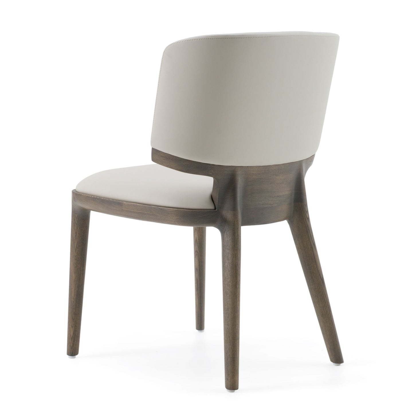 Modrest Stanley _ Contemporary Grey Leatherette and Grey Ash Set of 2 Dining Chair