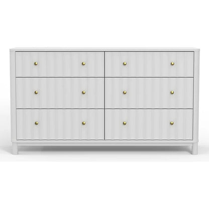 Stapleton White Six Drawer Dresser - Modern Elegance with Ample Storage