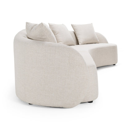 Tabarca Outdoor Beige Fabric Sectional Sofa - Modern Patio Lounge Seating