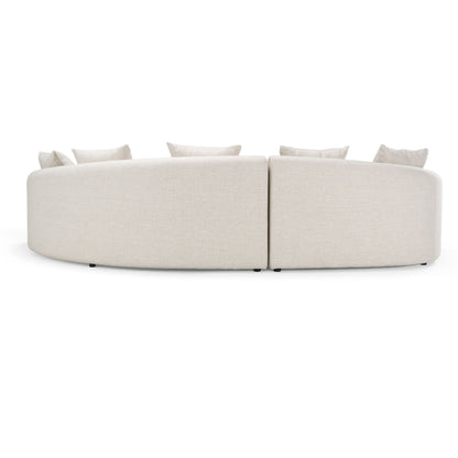 Tabarca Outdoor Beige Fabric Sectional Sofa - Modern Patio Lounge Seating