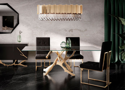 Legend Glass and Gold Dining Table