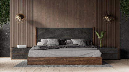 Rado Walnut and Stucco Nightstand