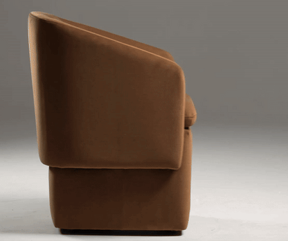 Tassell Modern Brown Fabric Dining Chair Castor Wheels