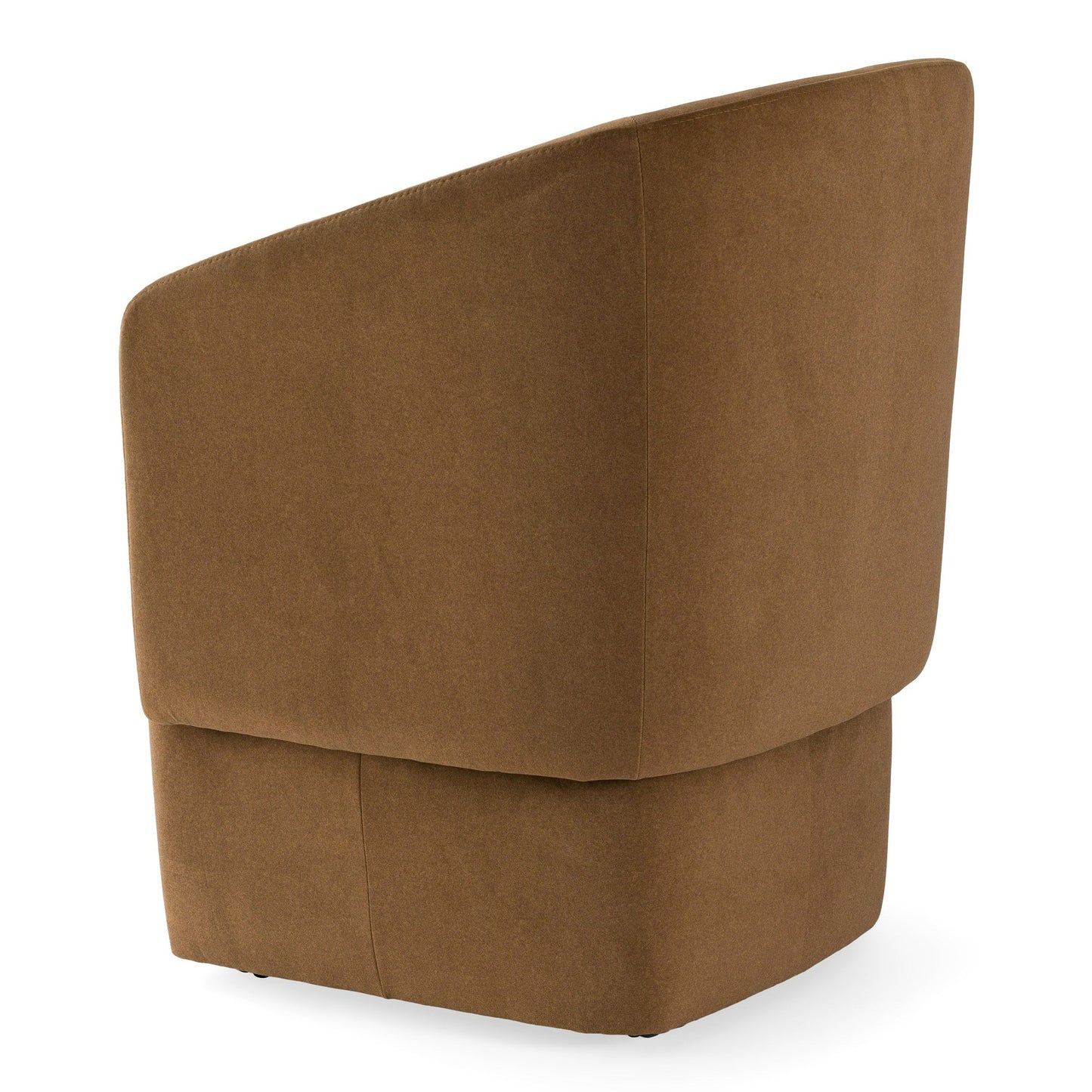 Tassell Modern Brown Fabric Dining Chair Castor Wheels