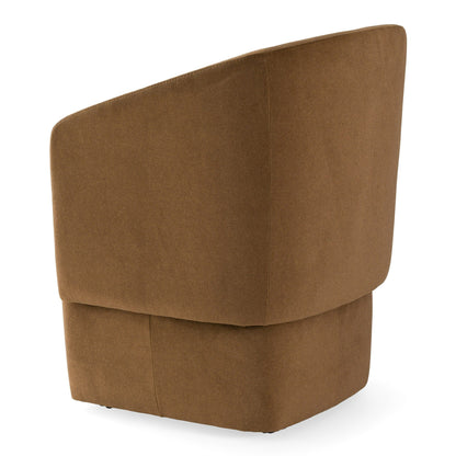 Tassell Modern Brown Fabric Dining Chair Castor Wheels