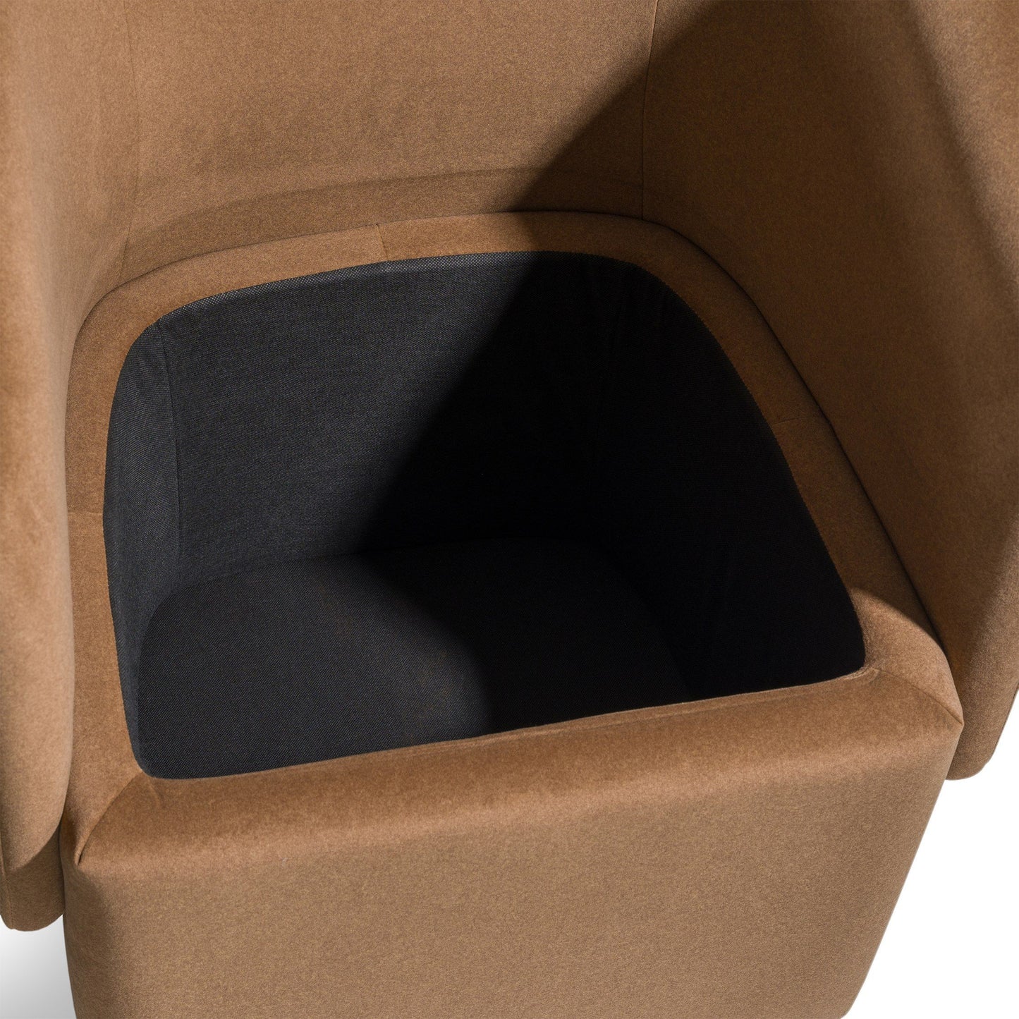 Tassell Modern Brown Fabric Dining Chair Castor Wheels