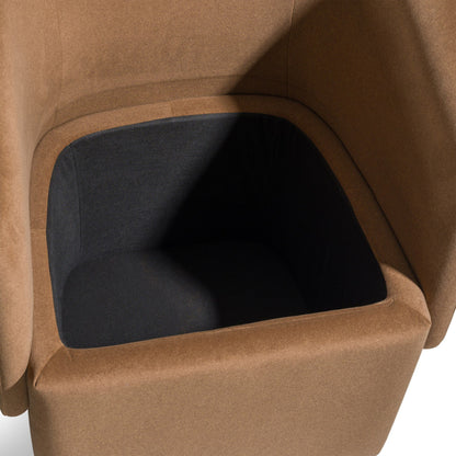 Tassell Modern Brown Fabric Dining Chair Castor Wheels