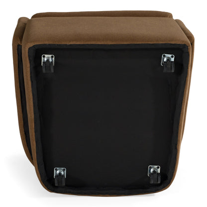 Tassell Modern Brown Fabric Dining Chair Castor Wheels