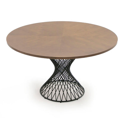 Theresa Round Walnut and Black Table