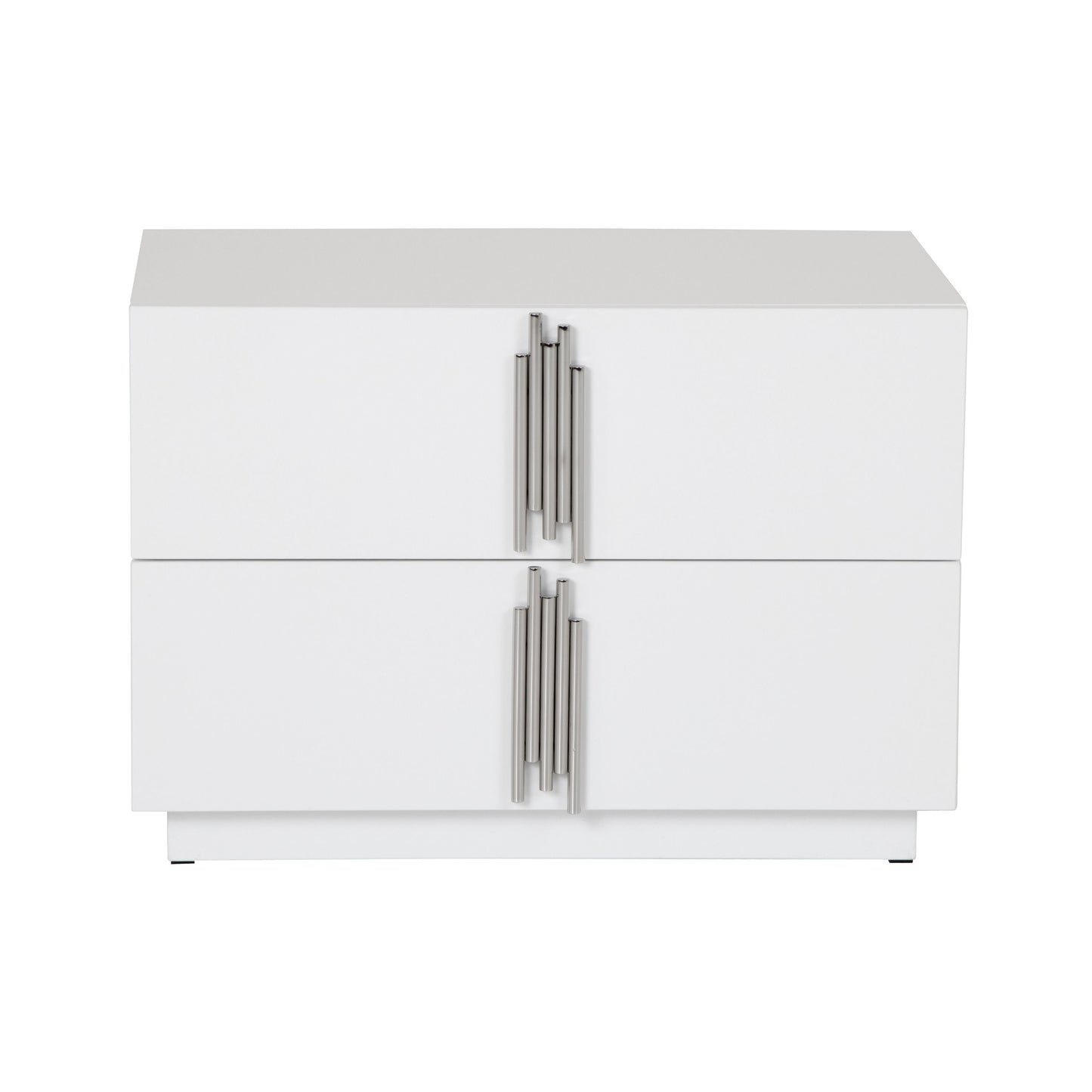 Modrest Token - Modern White & Stainless Steel Large Nightstand