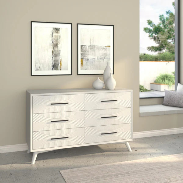 Tranquility White Dresser - Modern Storage with Clean Lines and Ample Space