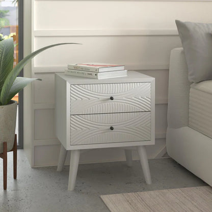 Tranquility White Nightstand - Modern and Functional Bedroom Storage