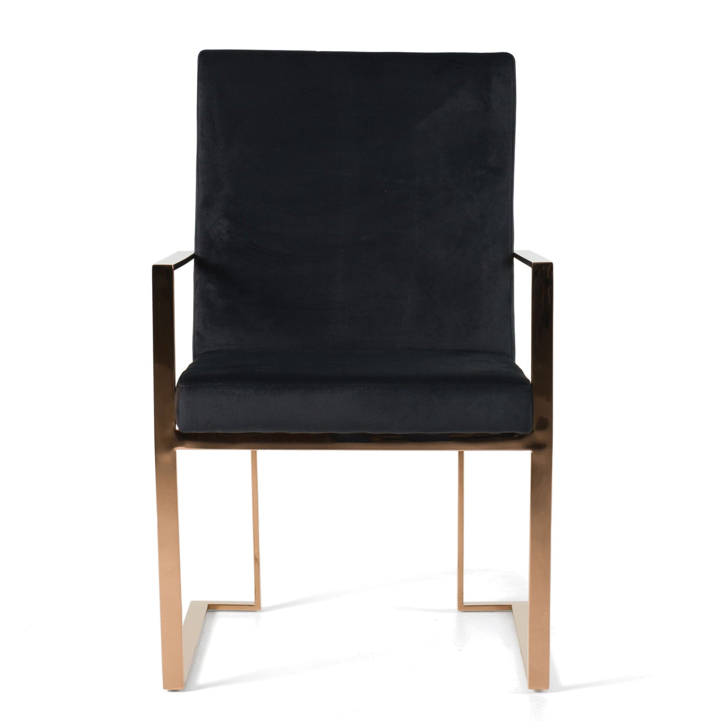 Trea Black Velvet Dining Chair with Rose Gold Frame