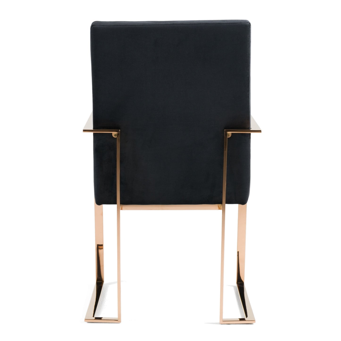 Trea Black Velvet Dining Chair with Rose Gold Frame