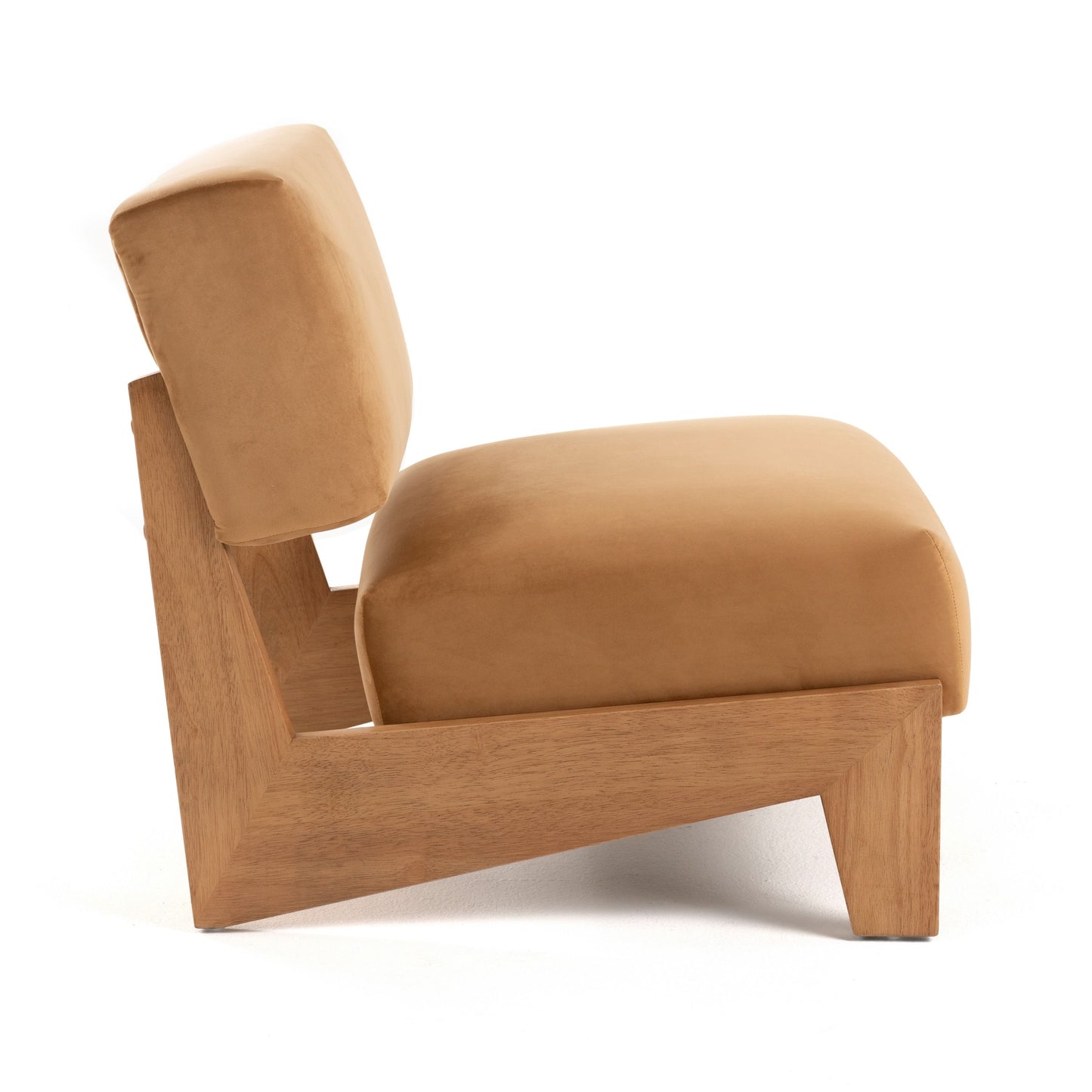 Tucker Camel Velvet Chestnut Accent Chair