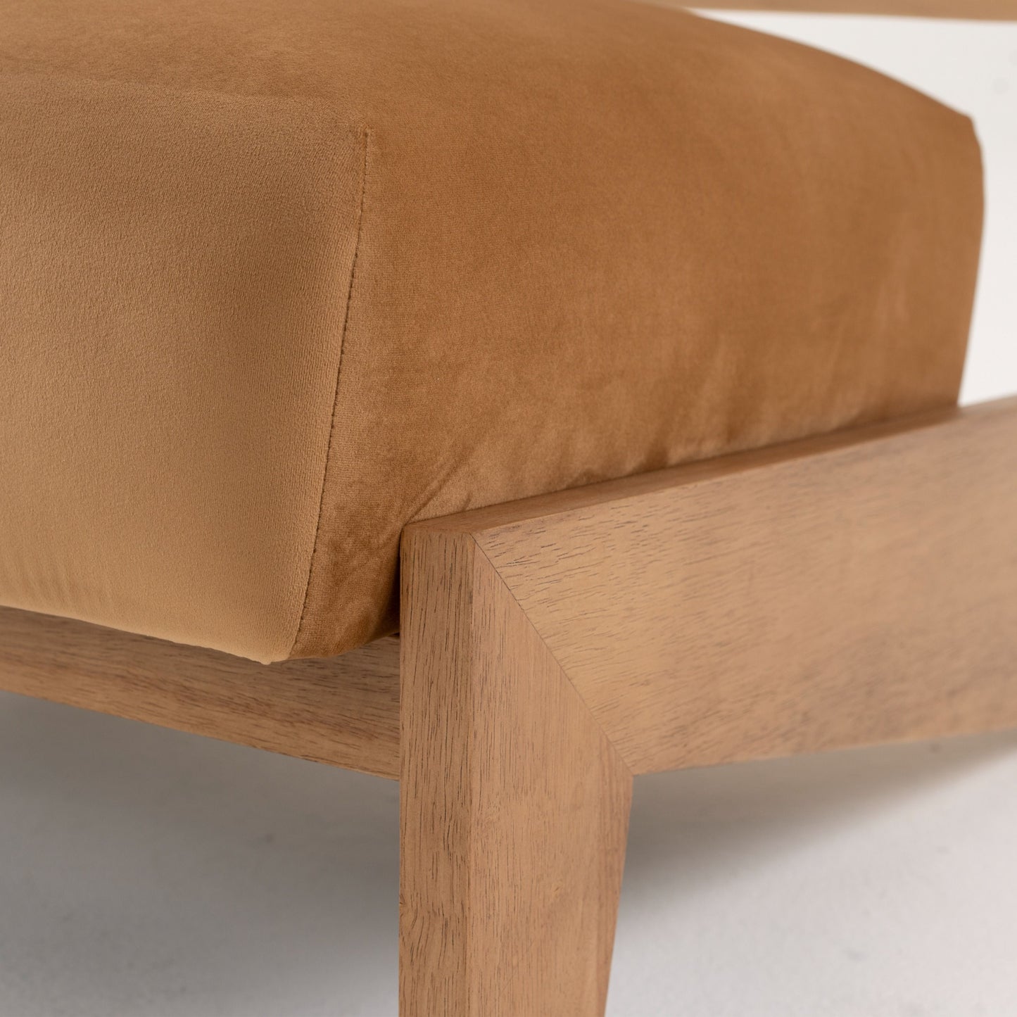 Tucker Camel Velvet Chestnut Accent Chair