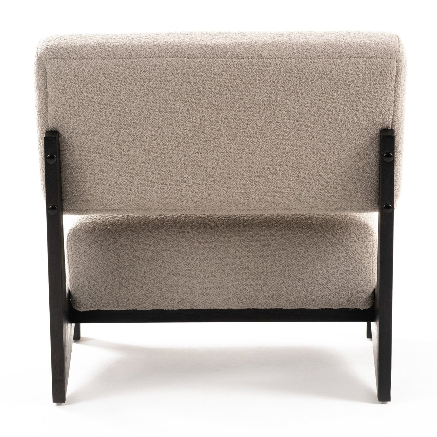 Tucker Mid‑Century Modern Light Grey Fabric Black Walnut Accent Chair