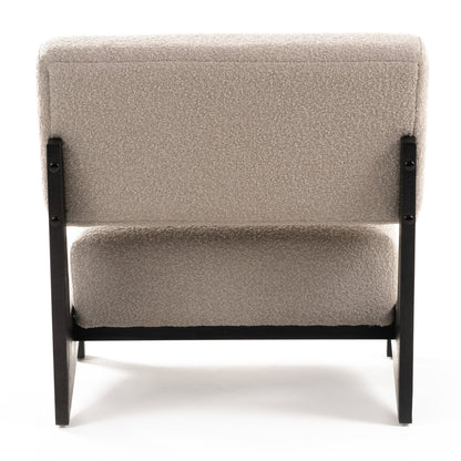 Tucker Mid‑Century Modern Light Grey Fabric Black Walnut Accent Chair