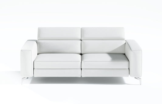 Coronelli Collezioni Turin - White Leather 2-Seater 91" Recliner Sofa