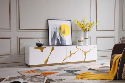 Aspen White High Gloss TV Stand