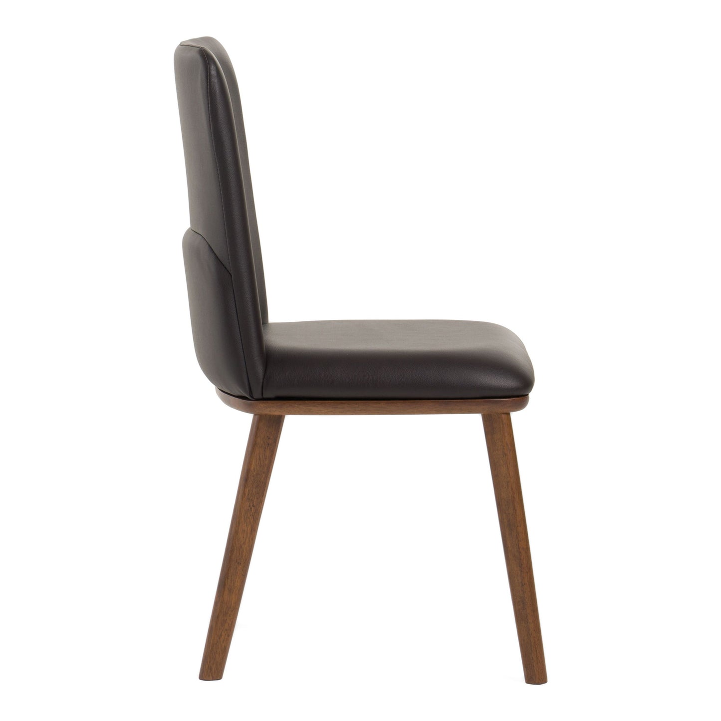 Utah Walnut Dining Chairs with Brown Faux Leather - Set of 2