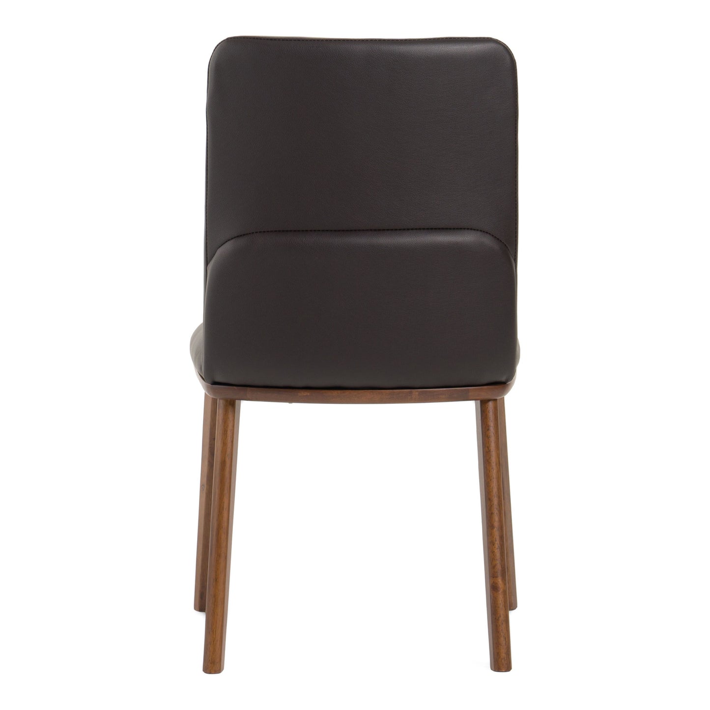 Utah Walnut Dining Chairs with Brown Faux Leather - Set of 2