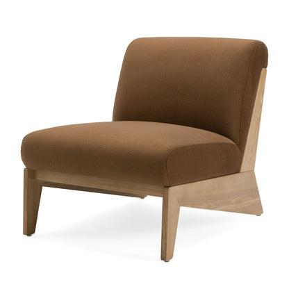 Divani Casa Vance Modern Brown Fabric and Wood Accent Chair - Stylish and Comfortable Chair for Contemporary Interiors