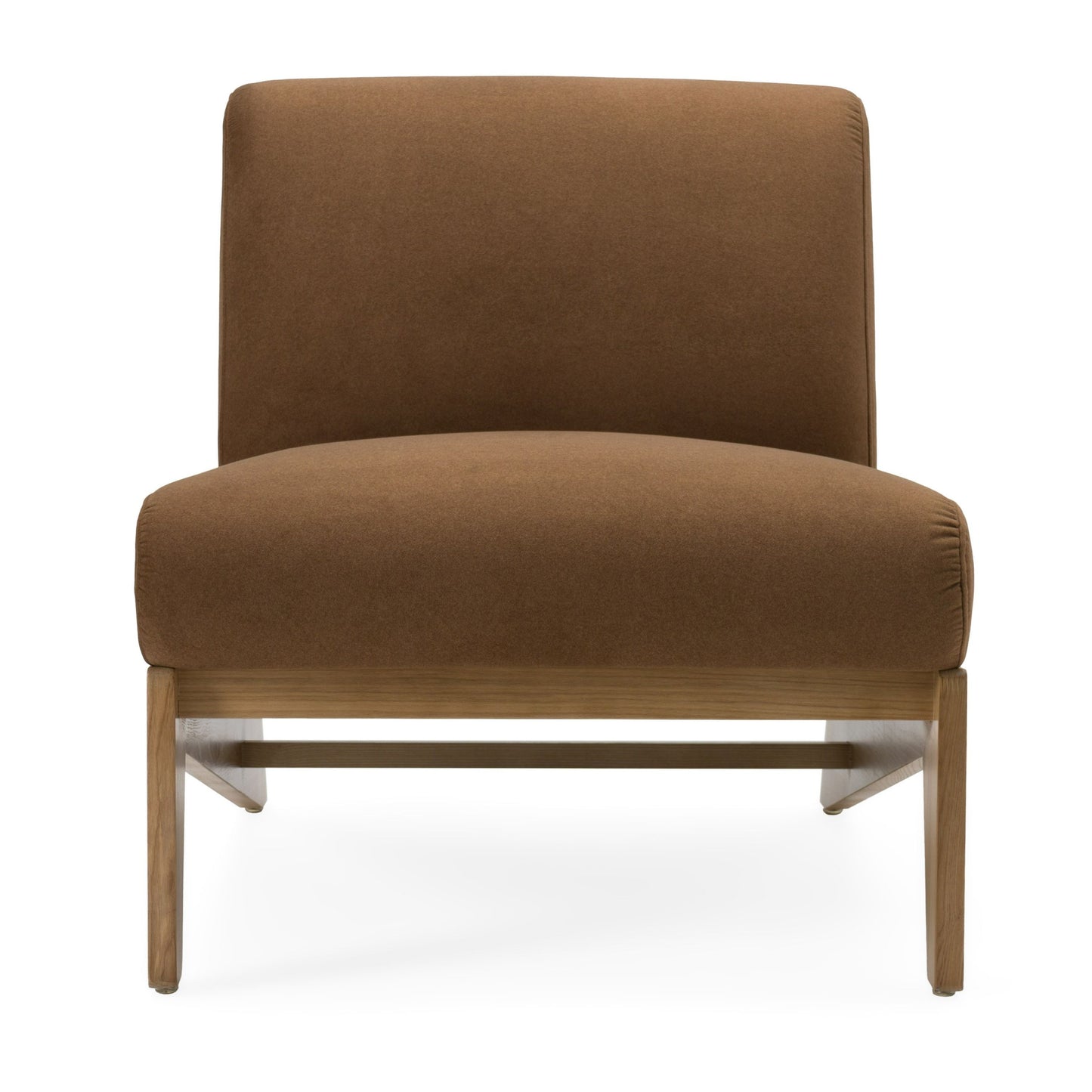 Divani Casa Vance - Modern Brown Fabric + Wood Accent Chair