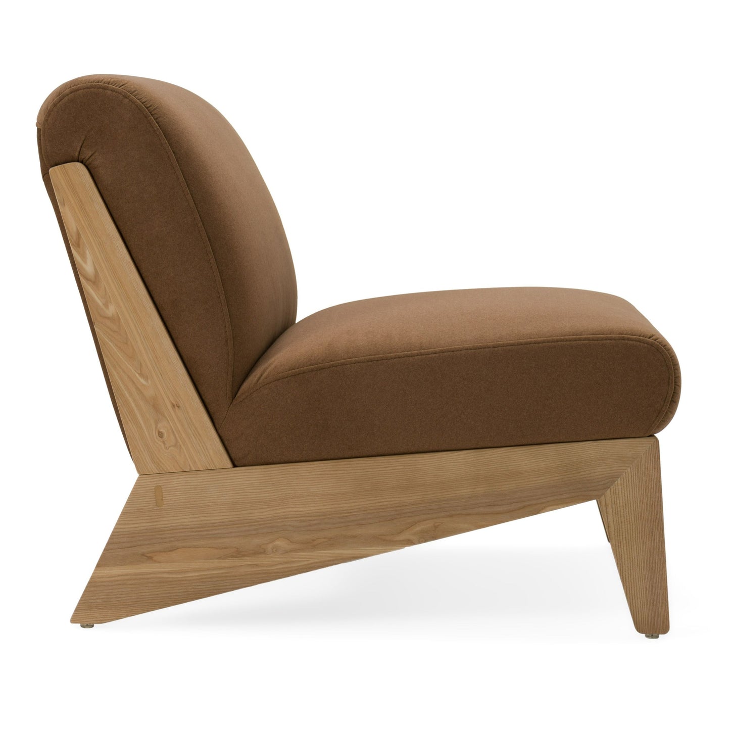 Divani Casa Vance - Modern Brown Fabric + Wood Accent Chair