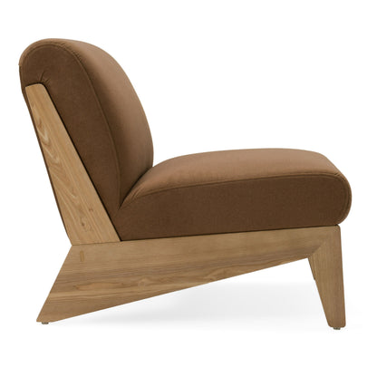 Divani Casa Vance Modern Brown Fabric and Wood Accent Chair - Stylish and Comfortable Chair for Contemporary Interiors