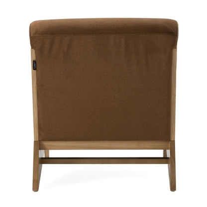 Divani Casa Vance Modern Brown Fabric and Wood Accent Chair - Stylish and Comfortable Chair for Contemporary Interiors