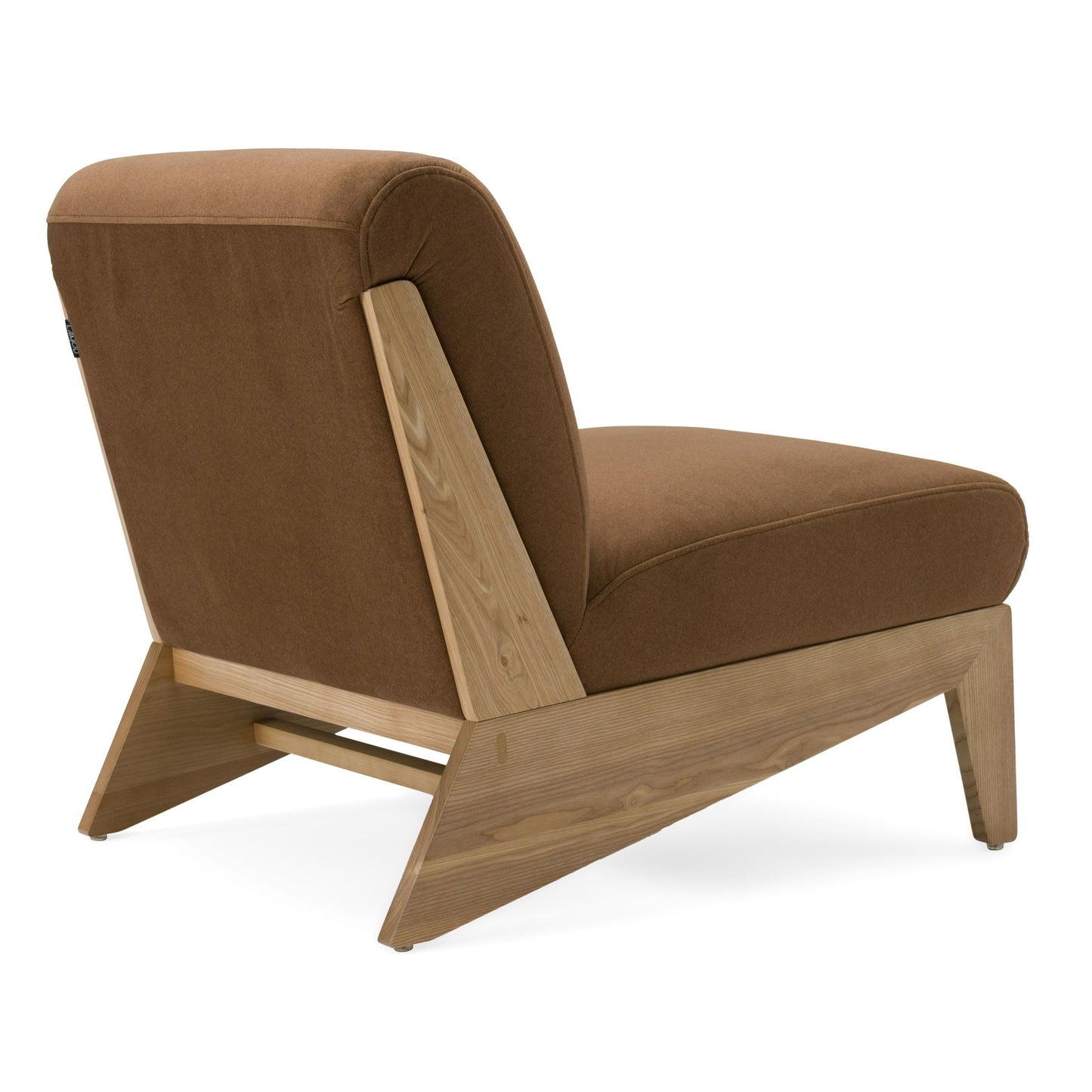 Divani Casa Vance - Modern Brown Fabric + Wood Accent Chair