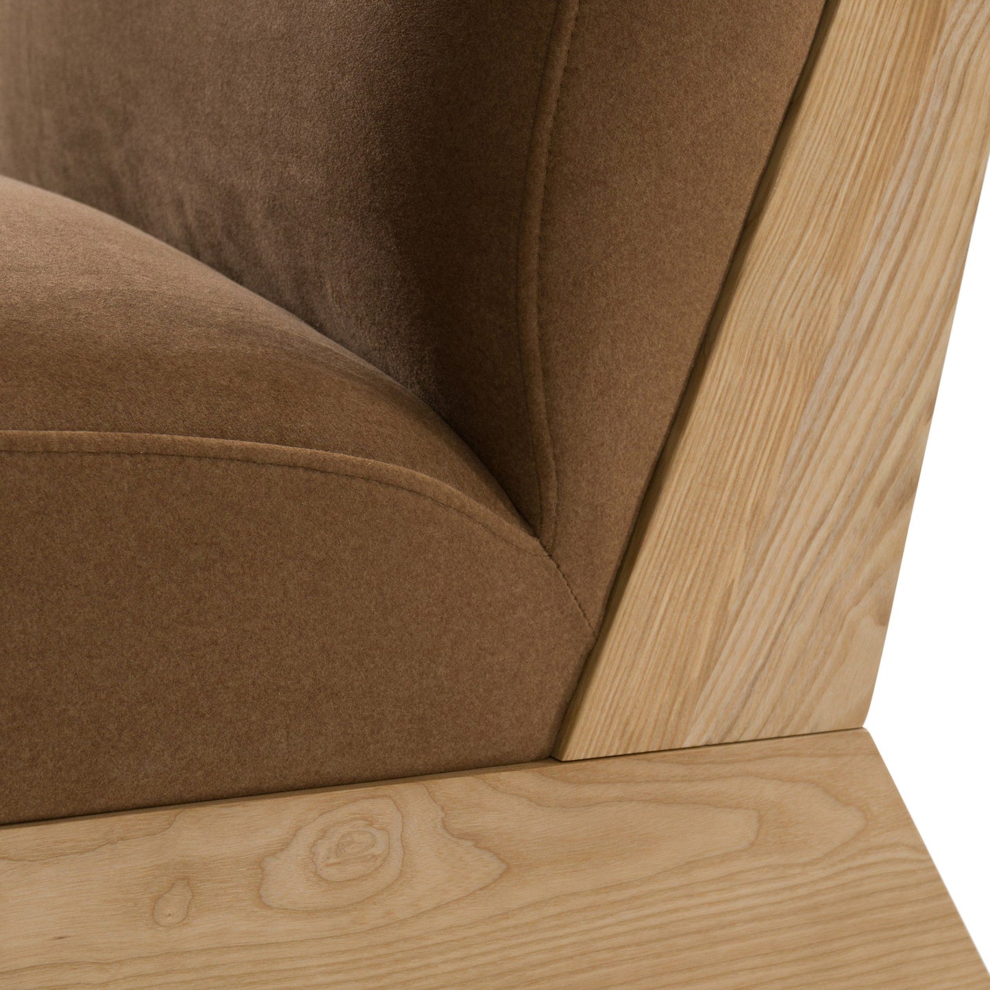 Divani Casa Vance - Modern Brown Fabric + Wood Accent Chair