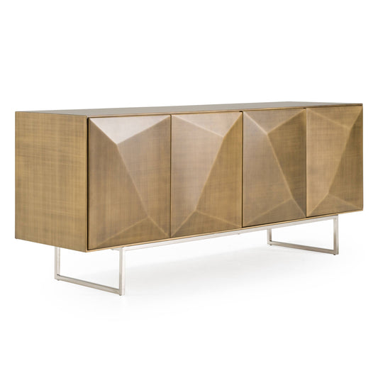Vanguard Buffet Antique Brass Finish with Geometric