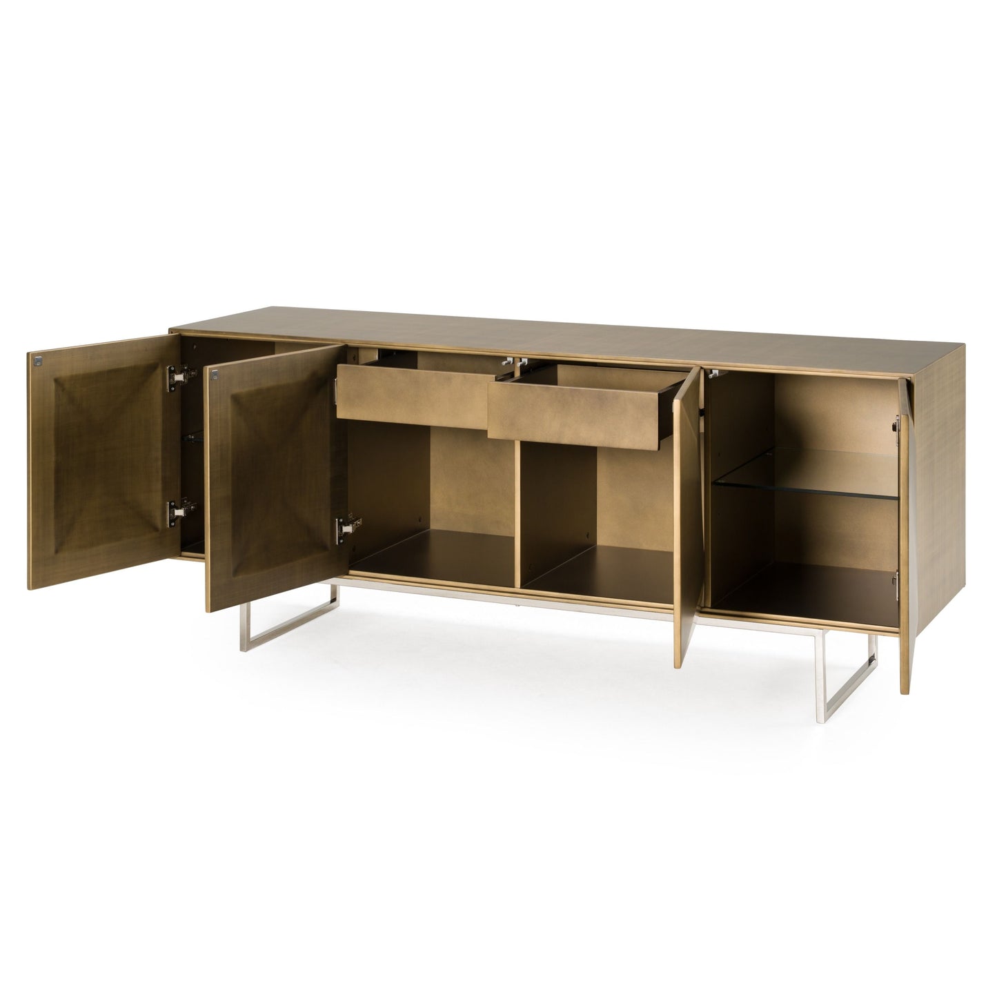 Vanguard Buffet Antique Brass Finish with Geometric