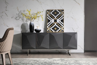 Vanguard Dark Grey High Gloss Buffet