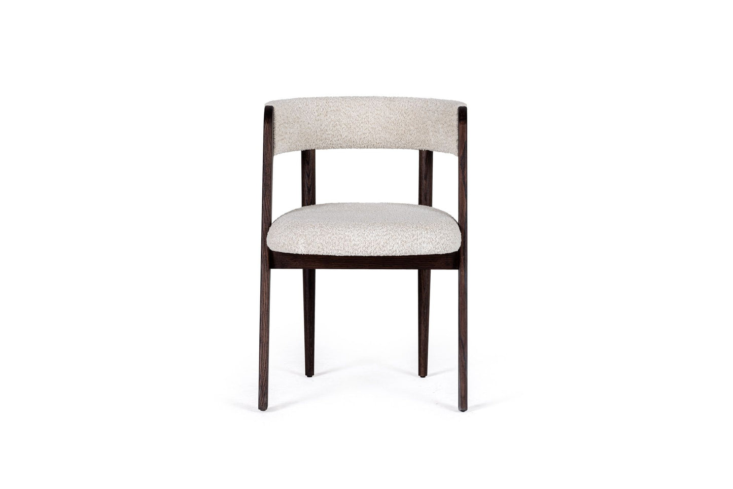 Modrest Vegas - Modern Cream Fabric + Walnut Oak Dining Chair (Set of 2)