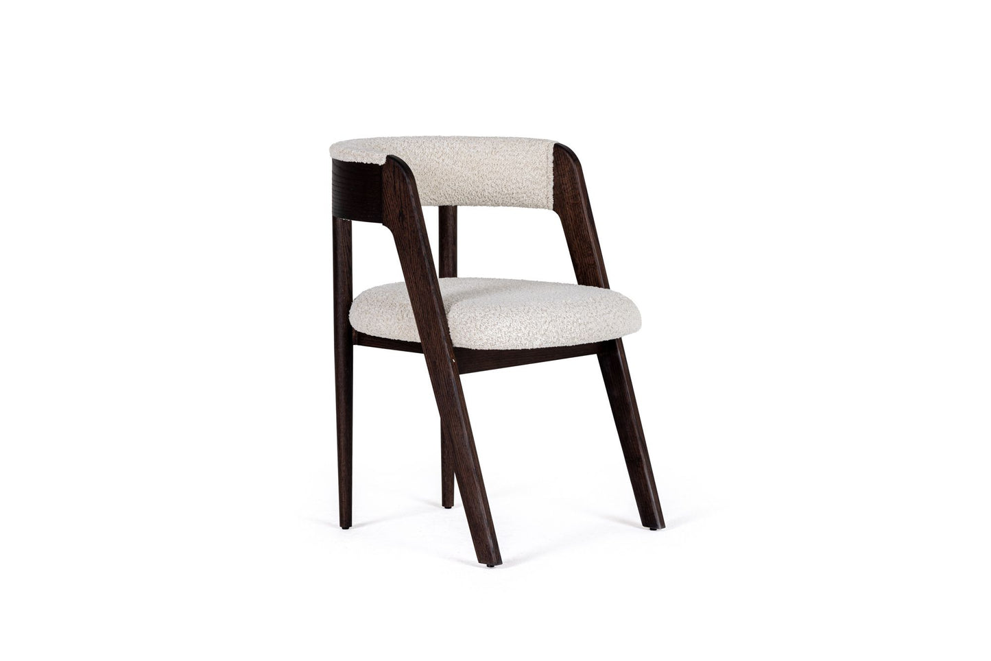 Modrest Vegas - Modern Cream Fabric + Walnut Oak Dining Chair (Set of 2)