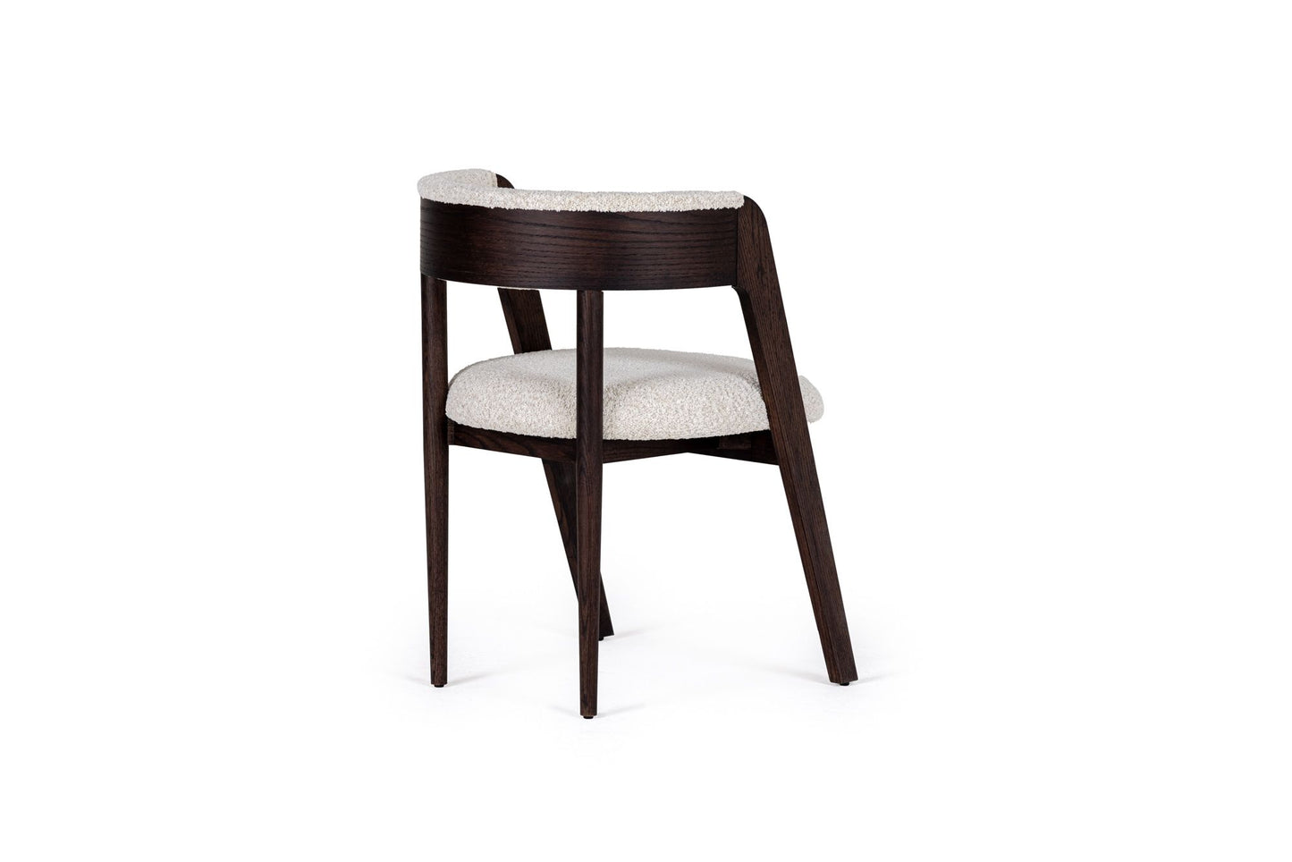 Modrest Vegas - Modern Cream Fabric + Walnut Oak Dining Chair (Set of 2)