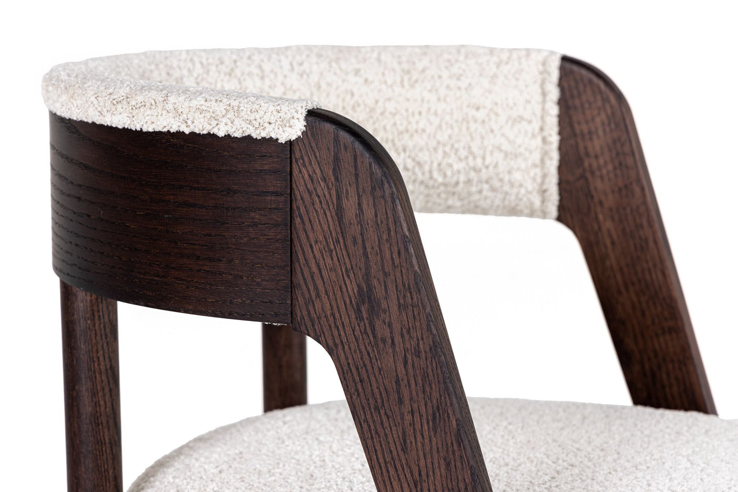 Modrest Vegas - Modern Cream Fabric + Walnut Oak Dining Chair (Set of 2)