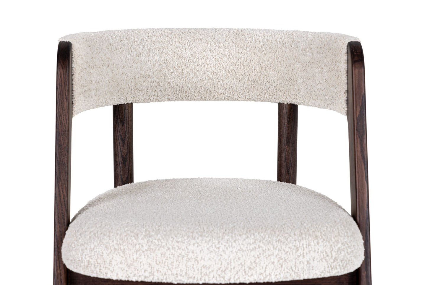 Modrest Vegas - Modern Cream Fabric + Walnut Oak Dining Chair (Set of 2)