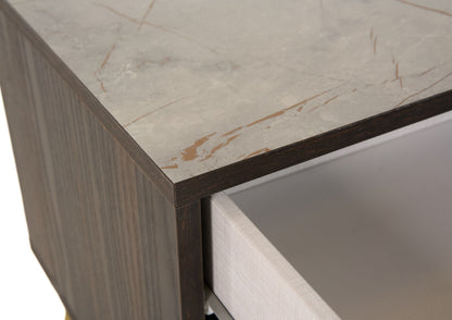 Nova Domus Velondra Modern Eucalypto & Marble 4-Piece Bedroom Set – Contemporary Luxury Furniture