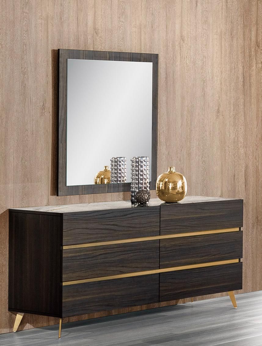 Nova Domus Velondra Modern Eucalypto & Marble 4-Piece Bedroom Set – Contemporary Luxury Furniture