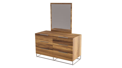 Lorenzo Italian Light Oak Bedroom Set with Stainless Steel Accents