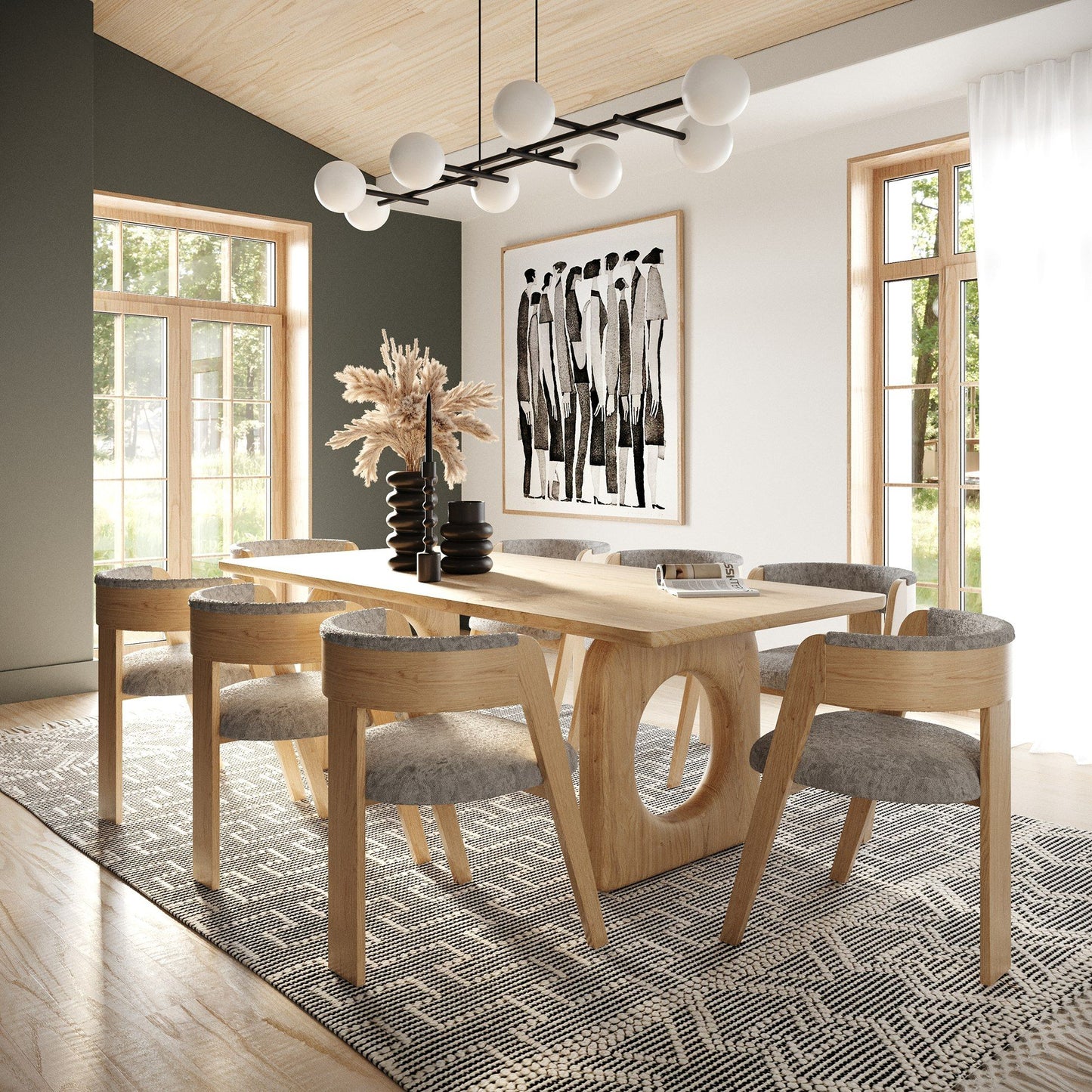Modrest Washington - Modern Natural Oak Rectangular Dining Table