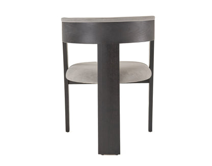 Modrest Washington Modern Grey Fabric and Ebony Oak Dining Chair Set of 2 for Contemporary Dining Rooms