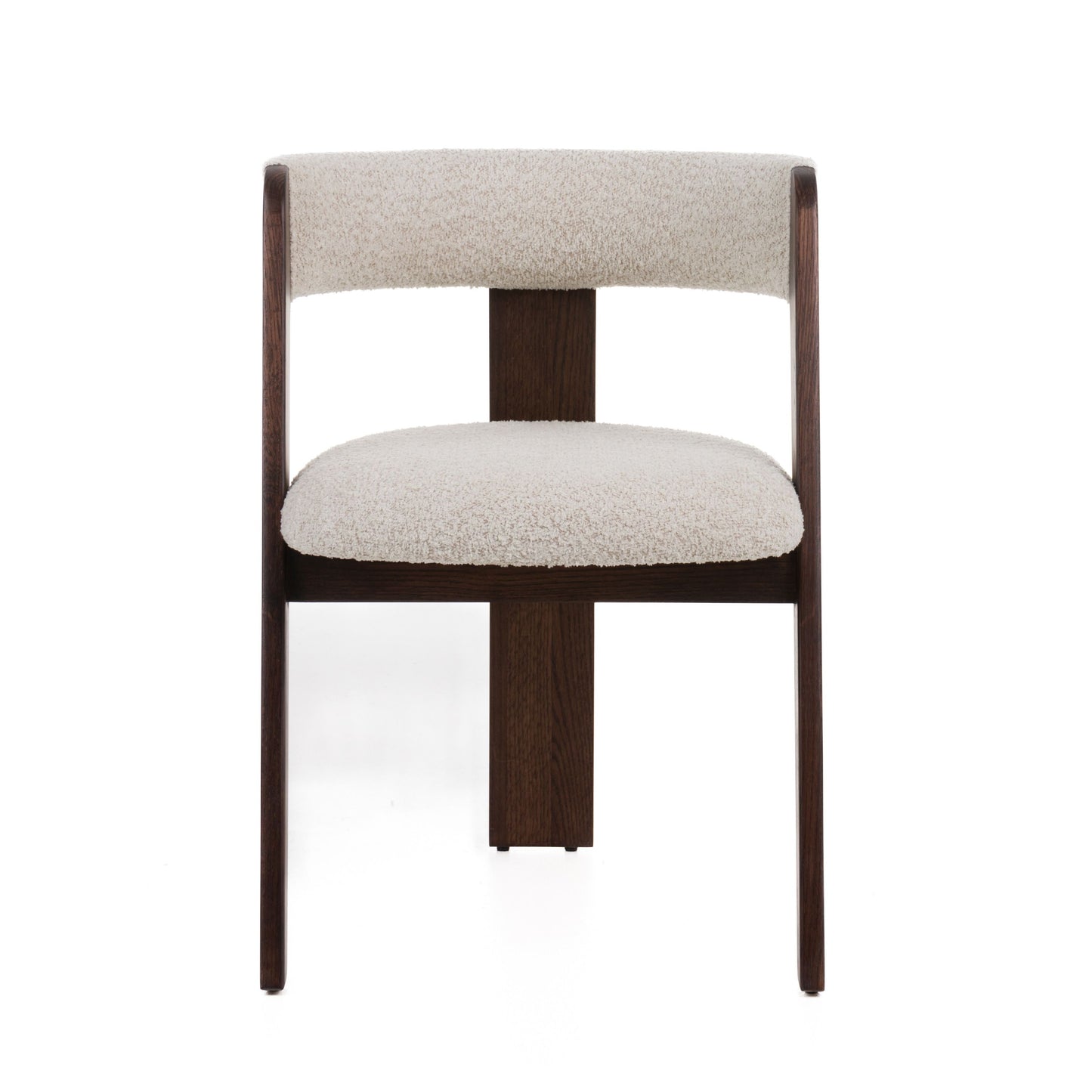 Modrest Washington - Modern Cream Fabric + Brown Oak Dining Chair (Set of 2)