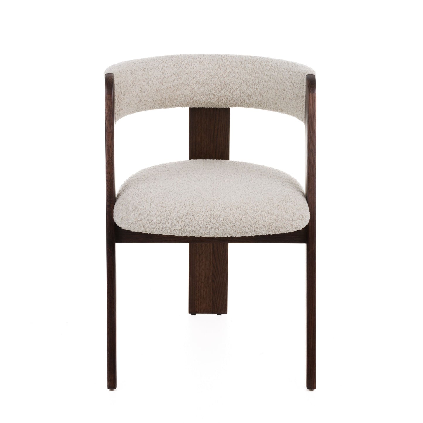 Modrest Washington - Modern Cream Fabric + Brown Oak Dining Chair (Set of 2)